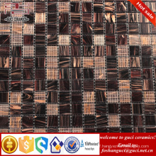 cheap mosaic tile brown mixed Hot - melt mosaic tile flooring for bathroom